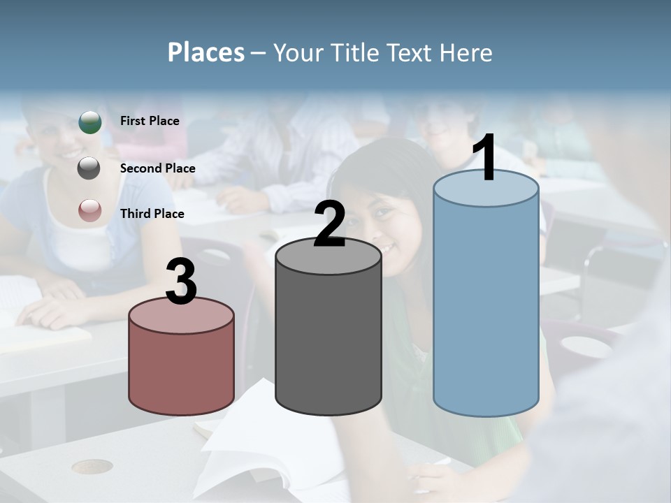 Group Of High School Students Listening To Teacher In Classroom PowerPoint Template