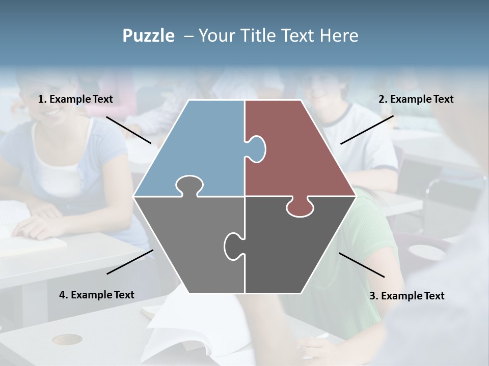 Group Of High School Students Listening To Teacher In Classroom PowerPoint Template