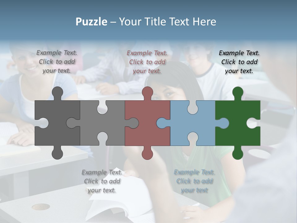 Group Of High School Students Listening To Teacher In Classroom PowerPoint Template