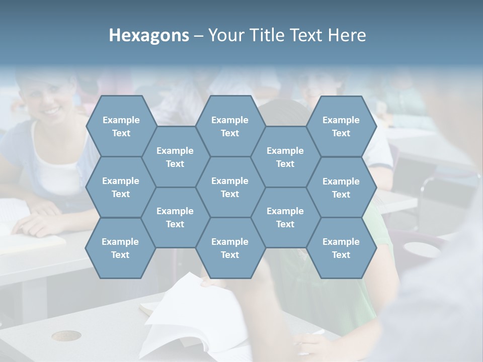 Group Of High School Students Listening To Teacher In Classroom PowerPoint Template