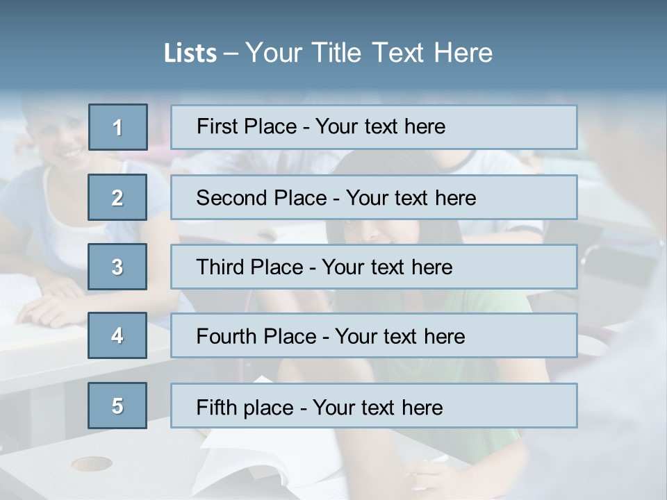 Group Of High School Students Listening To Teacher In Classroom PowerPoint Template