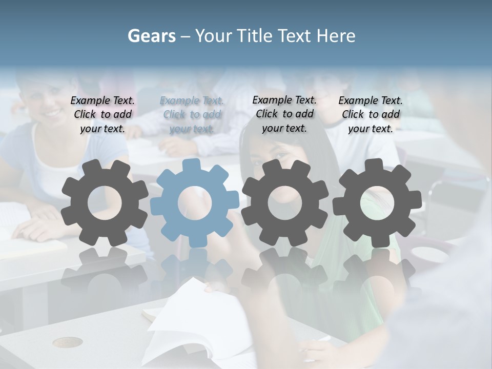 Group Of High School Students Listening To Teacher In Classroom PowerPoint Template