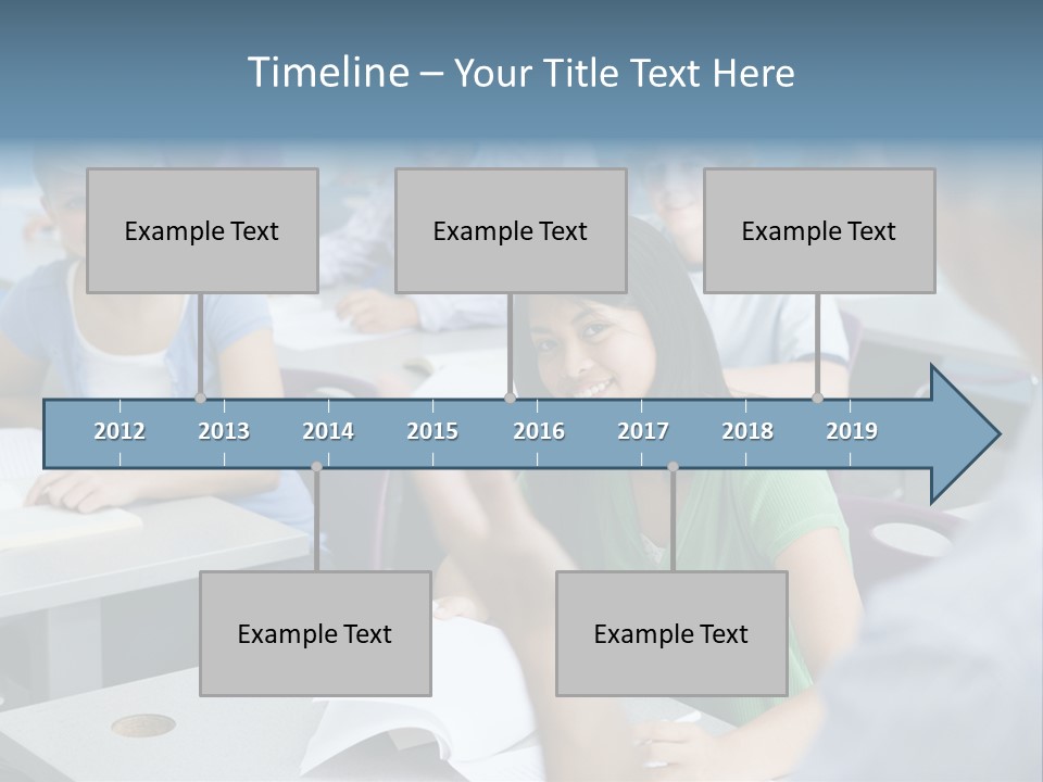Group Of High School Students Listening To Teacher In Classroom PowerPoint Template