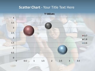 Group Of High School Students Listening To Teacher In Classroom PowerPoint Template