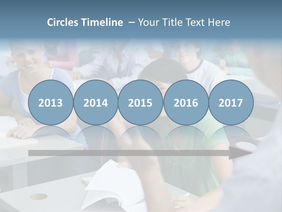 Group Of High School Students Listening To Teacher In Classroom PowerPoint Template