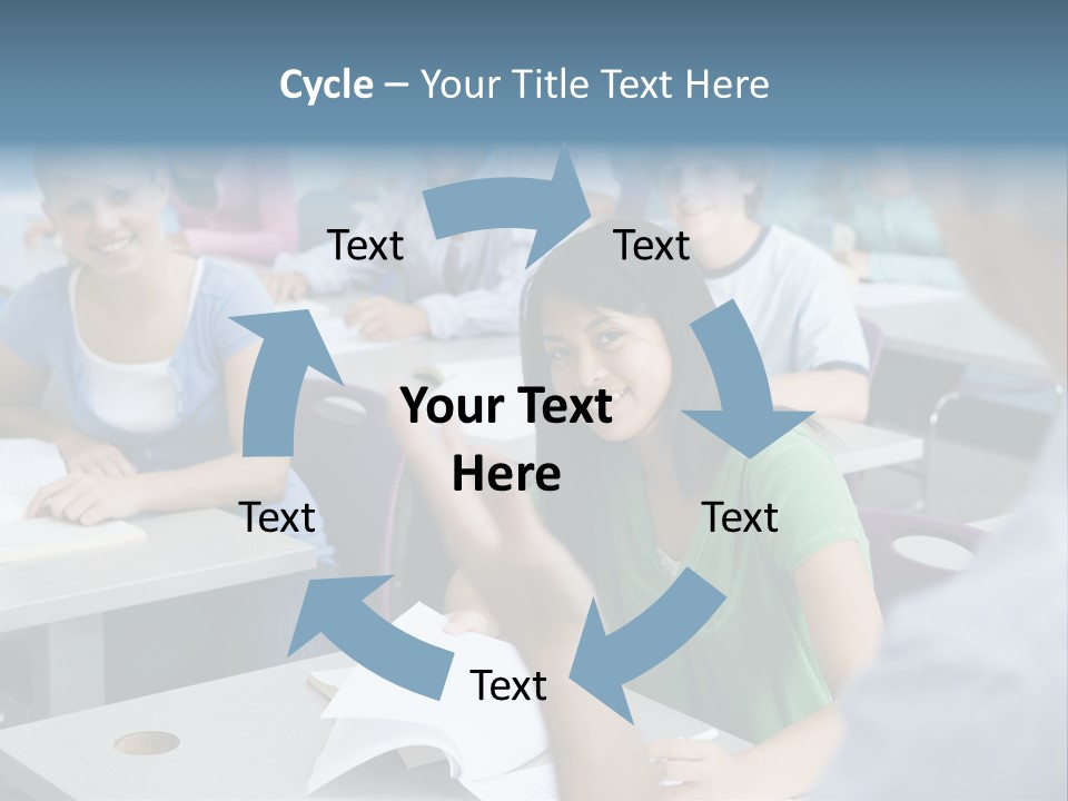 Group Of High School Students Listening To Teacher In Classroom PowerPoint Template