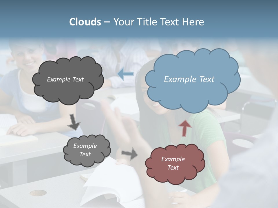 Group Of High School Students Listening To Teacher In Classroom PowerPoint Template