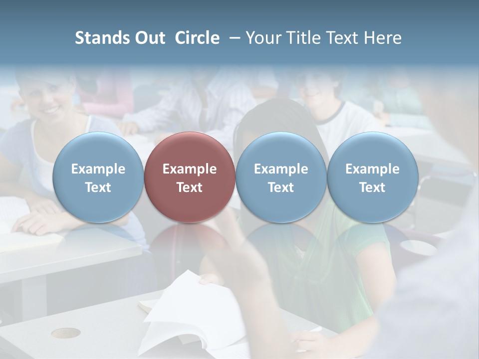 Group Of High School Students Listening To Teacher In Classroom PowerPoint Template