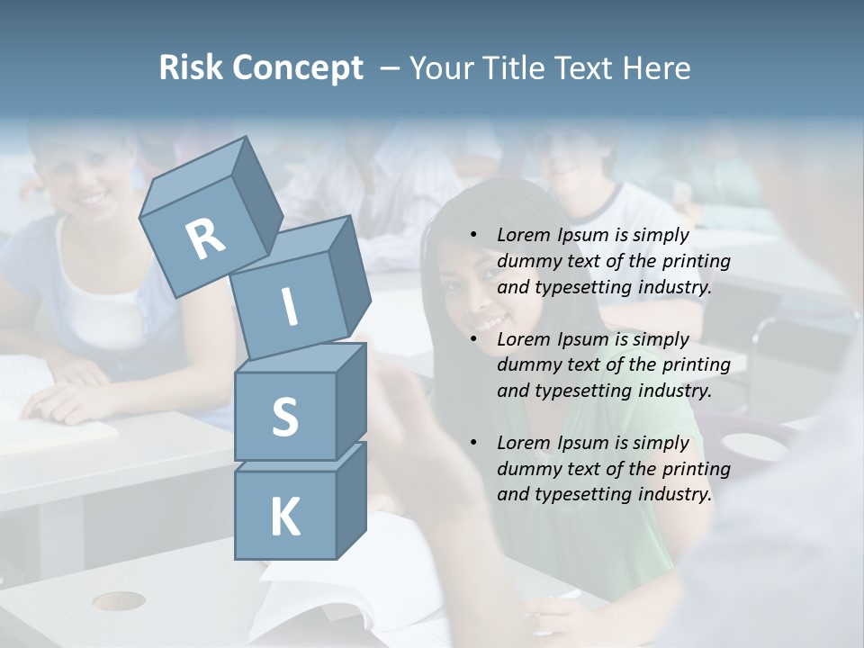 Group Of High School Students Listening To Teacher In Classroom PowerPoint Template