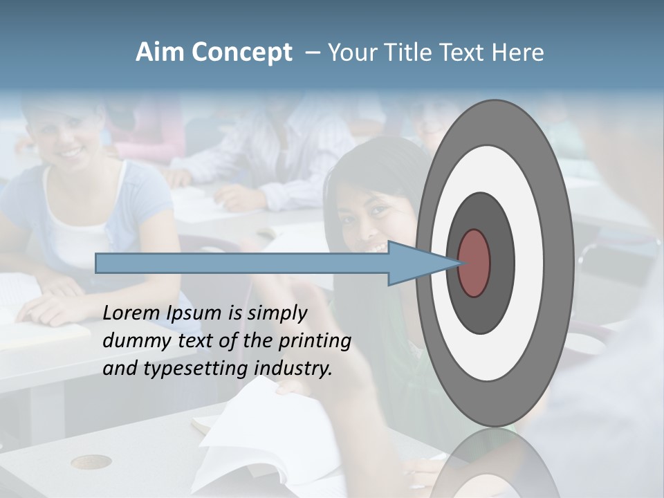 Group Of High School Students Listening To Teacher In Classroom PowerPoint Template