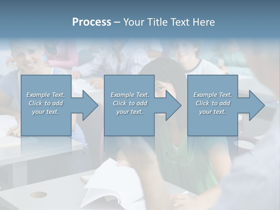 Group Of High School Students Listening To Teacher In Classroom PowerPoint Template
