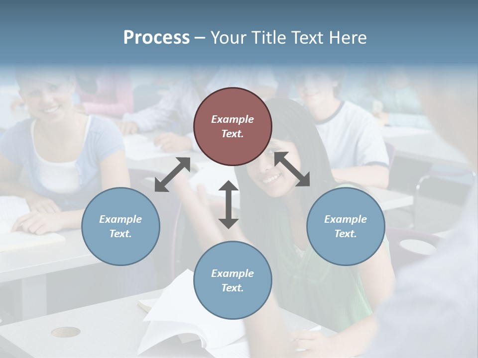 Group Of High School Students Listening To Teacher In Classroom PowerPoint Template
