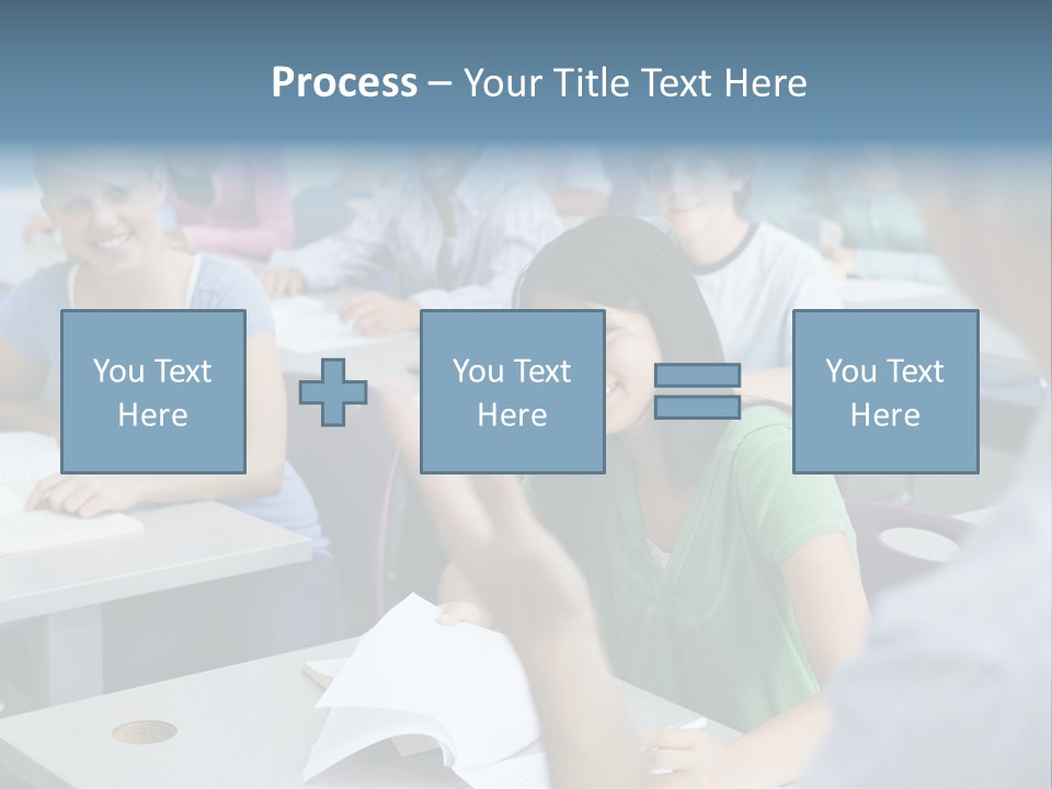 Group Of High School Students Listening To Teacher In Classroom PowerPoint Template