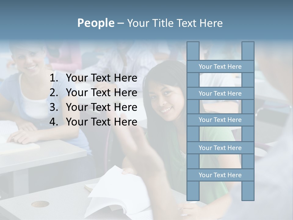 Group Of High School Students Listening To Teacher In Classroom PowerPoint Template