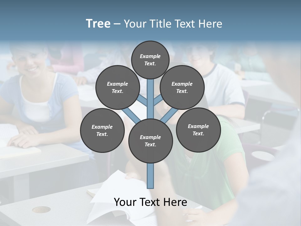 Group Of High School Students Listening To Teacher In Classroom PowerPoint Template