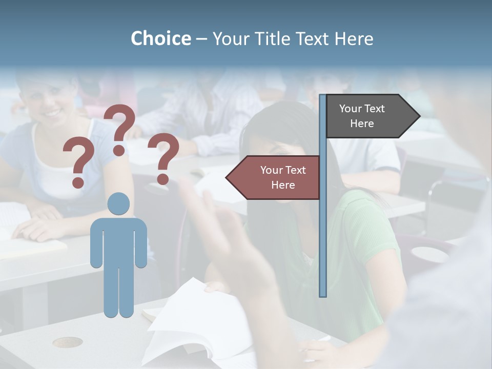 Group Of High School Students Listening To Teacher In Classroom PowerPoint Template