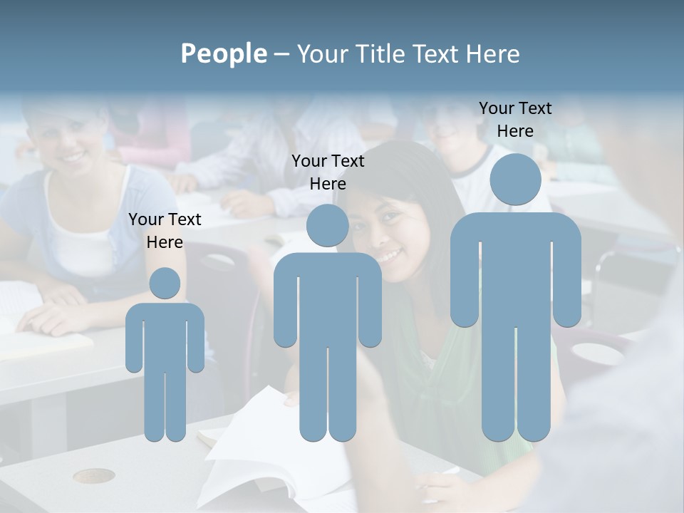 Group Of High School Students Listening To Teacher In Classroom PowerPoint Template