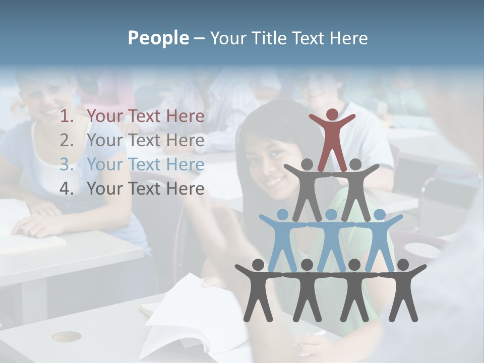 Group Of High School Students Listening To Teacher In Classroom PowerPoint Template