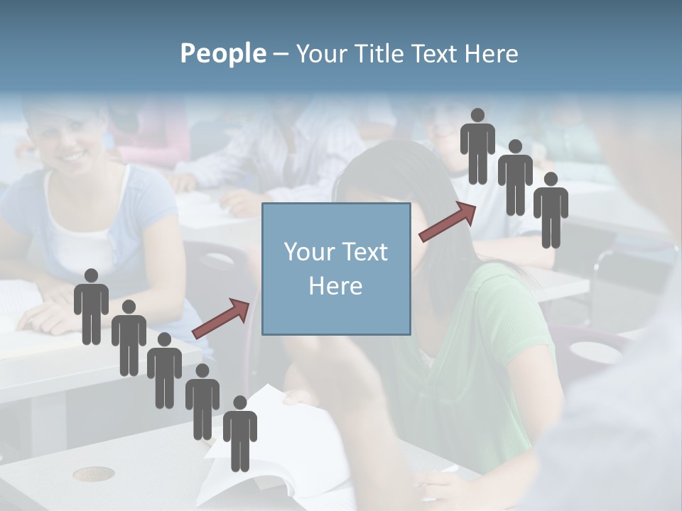 Group Of High School Students Listening To Teacher In Classroom PowerPoint Template