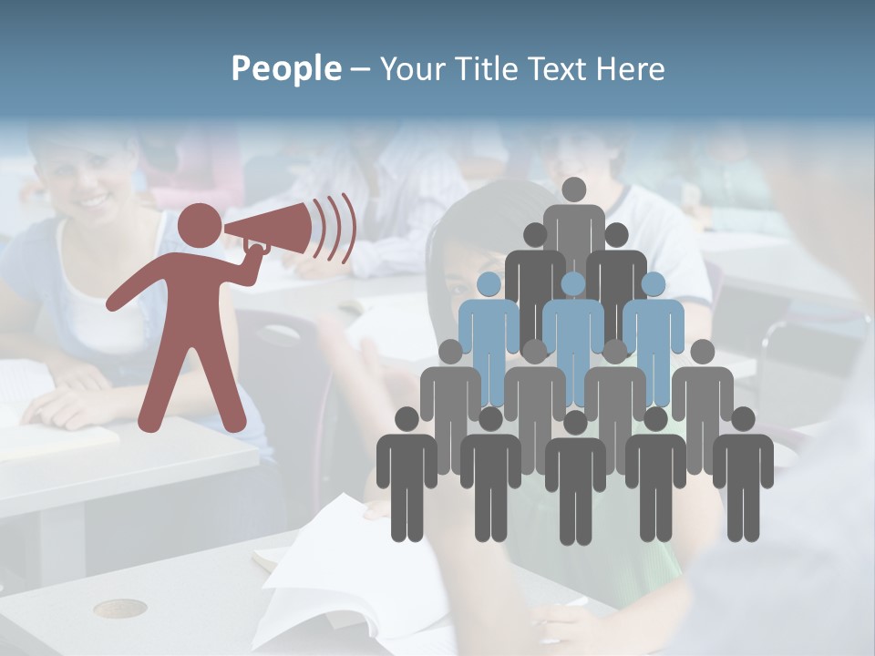 Group Of High School Students Listening To Teacher In Classroom PowerPoint Template