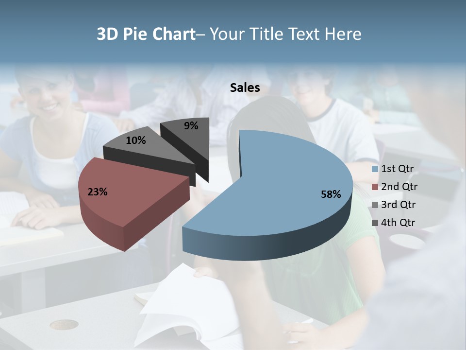 Group Of High School Students Listening To Teacher In Classroom PowerPoint Template