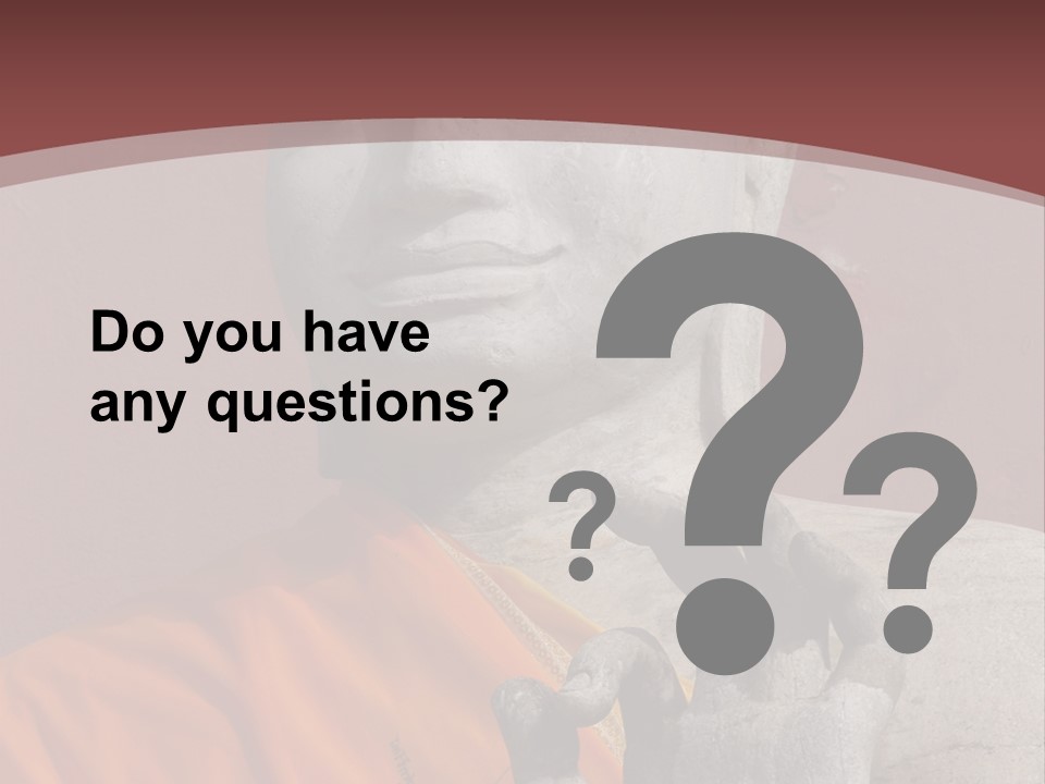 Stone Buddha Making Ok Sign From The Temple Of Nakhon Pathom, Thailand PowerPoint Template