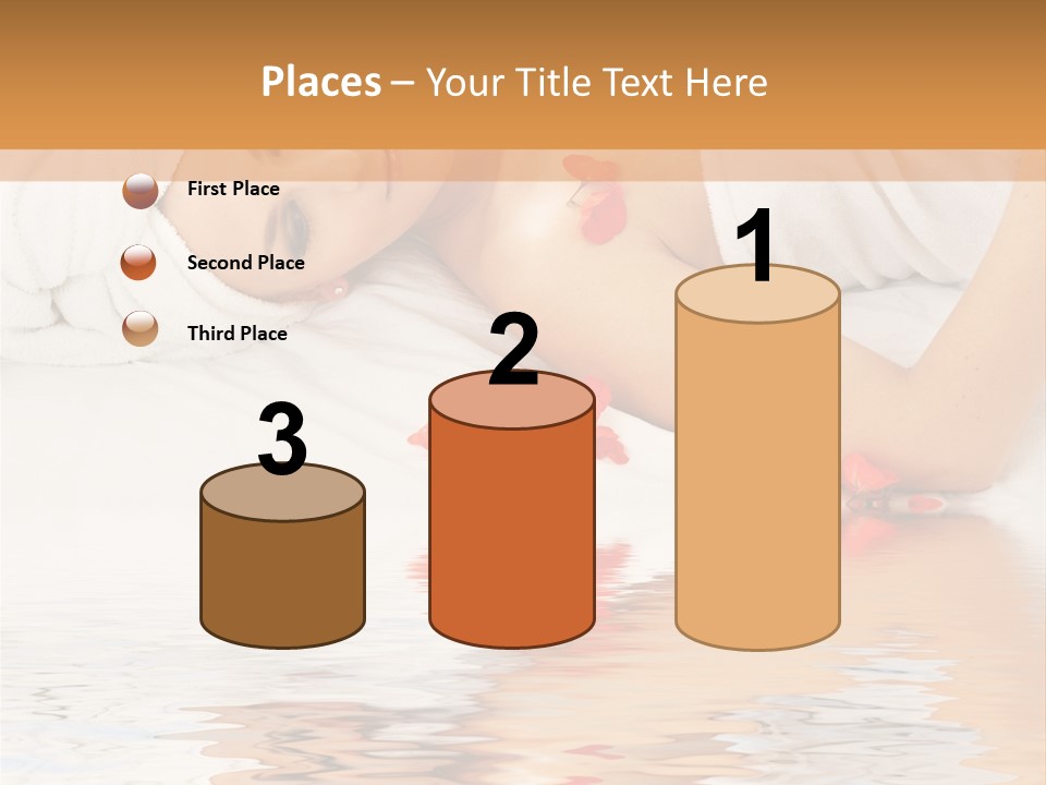 Beautiful Lady With Red Flower In Spa With Water PowerPoint Template