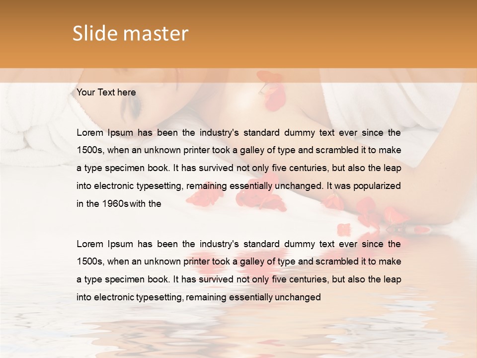 Beautiful Lady With Red Flower In Spa With Water PowerPoint Template