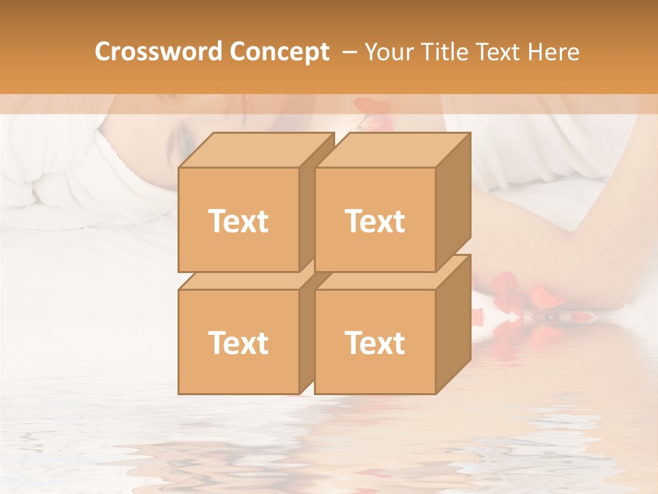 Beautiful Lady With Red Flower In Spa With Water PowerPoint Template