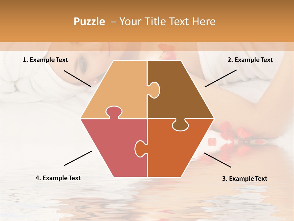 Beautiful Lady With Red Flower In Spa With Water PowerPoint Template