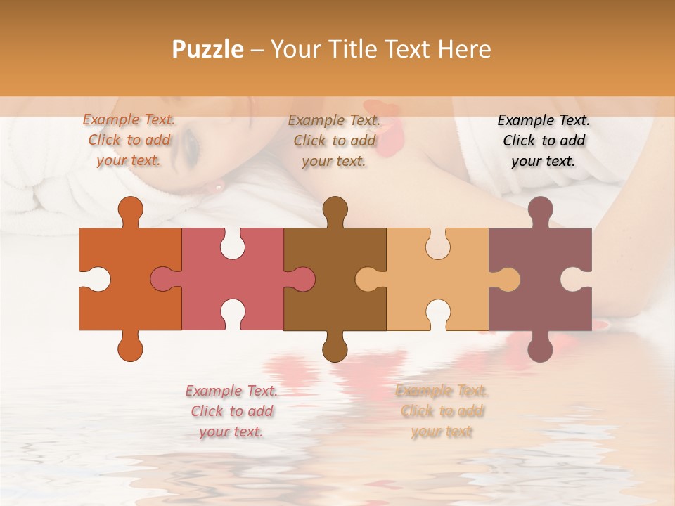 Beautiful Lady With Red Flower In Spa With Water PowerPoint Template