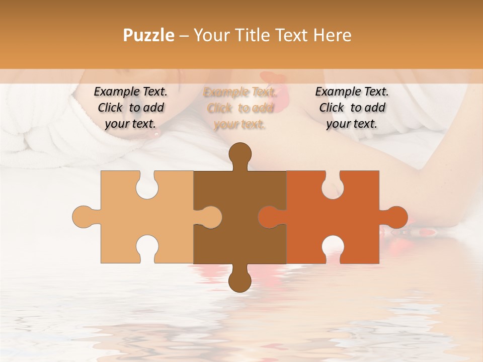 Beautiful Lady With Red Flower In Spa With Water PowerPoint Template