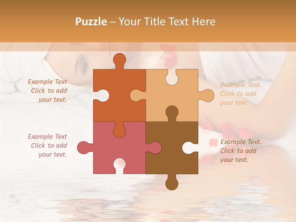 Beautiful Lady With Red Flower In Spa With Water PowerPoint Template