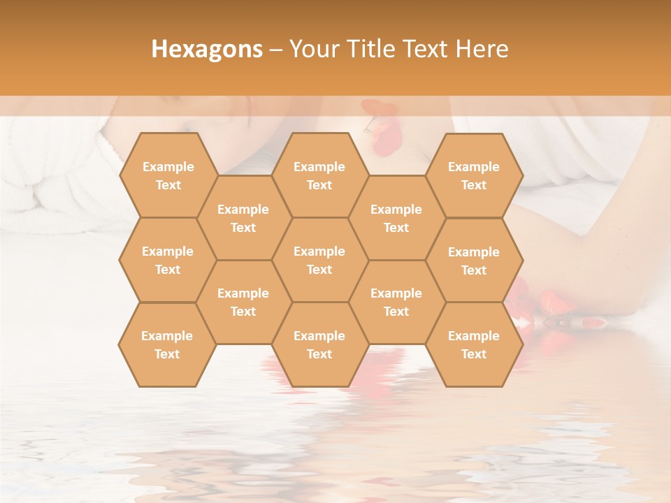 Beautiful Lady With Red Flower In Spa With Water PowerPoint Template