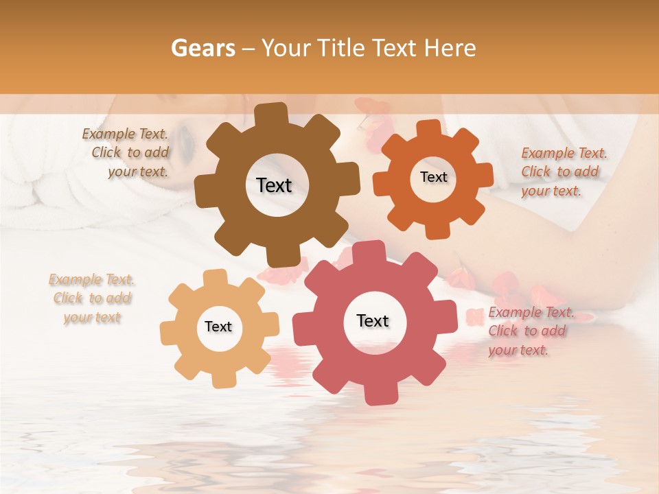 Beautiful Lady With Red Flower In Spa With Water PowerPoint Template