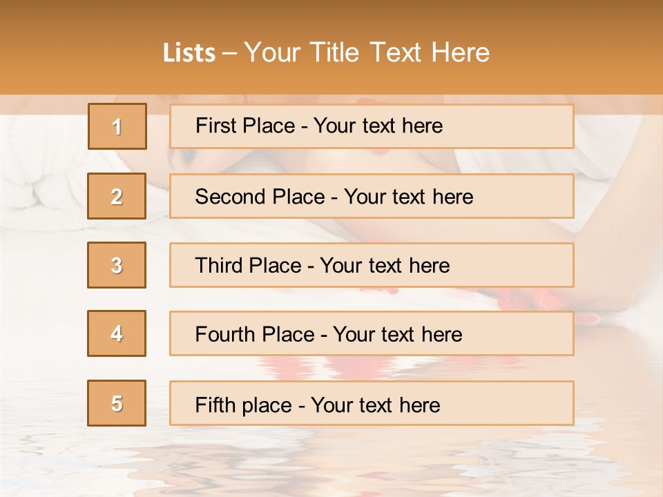 Beautiful Lady With Red Flower In Spa With Water PowerPoint Template