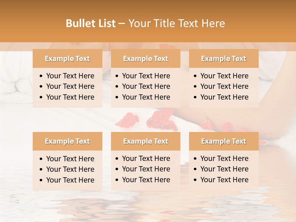 Beautiful Lady With Red Flower In Spa With Water PowerPoint Template