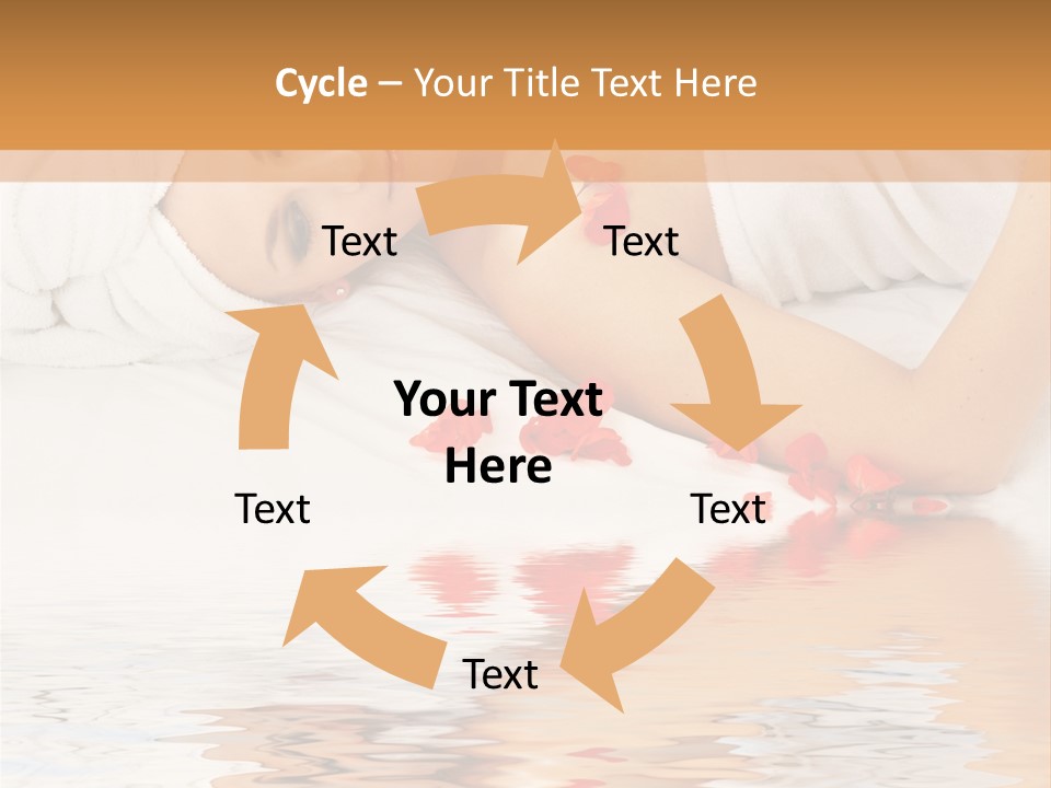 Beautiful Lady With Red Flower In Spa With Water PowerPoint Template