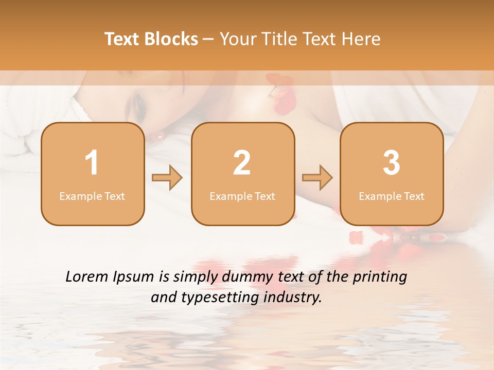 Beautiful Lady With Red Flower In Spa With Water PowerPoint Template