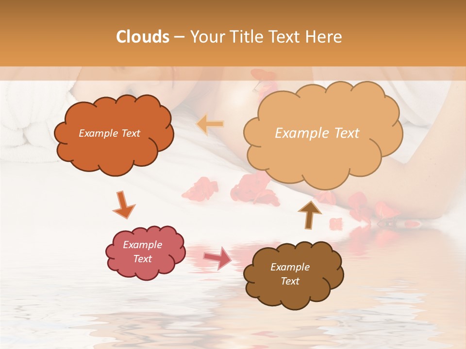 Beautiful Lady With Red Flower In Spa With Water PowerPoint Template