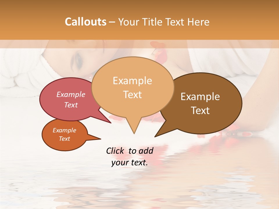 Beautiful Lady With Red Flower In Spa With Water PowerPoint Template