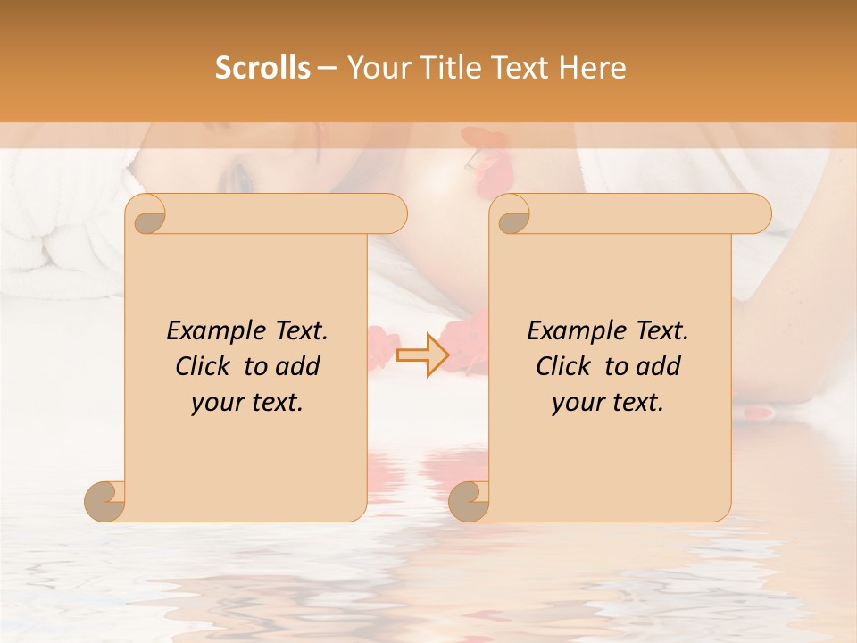 Beautiful Lady With Red Flower In Spa With Water PowerPoint Template