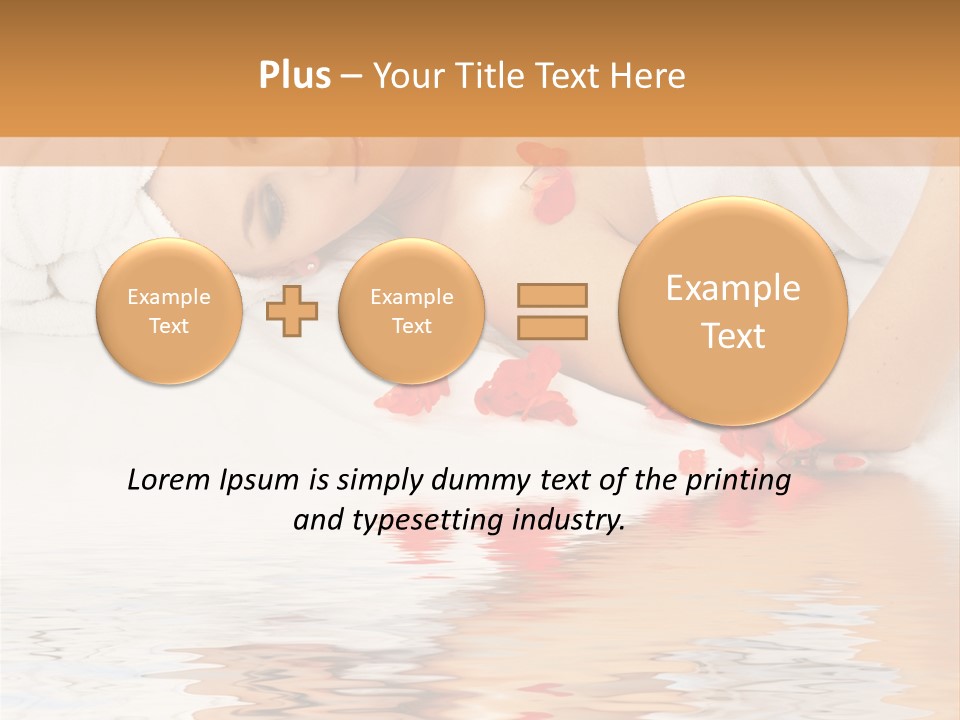 Beautiful Lady With Red Flower In Spa With Water PowerPoint Template