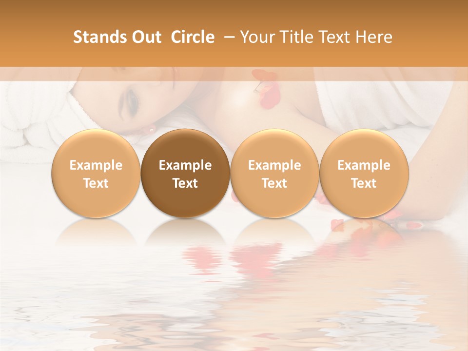 Beautiful Lady With Red Flower In Spa With Water PowerPoint Template