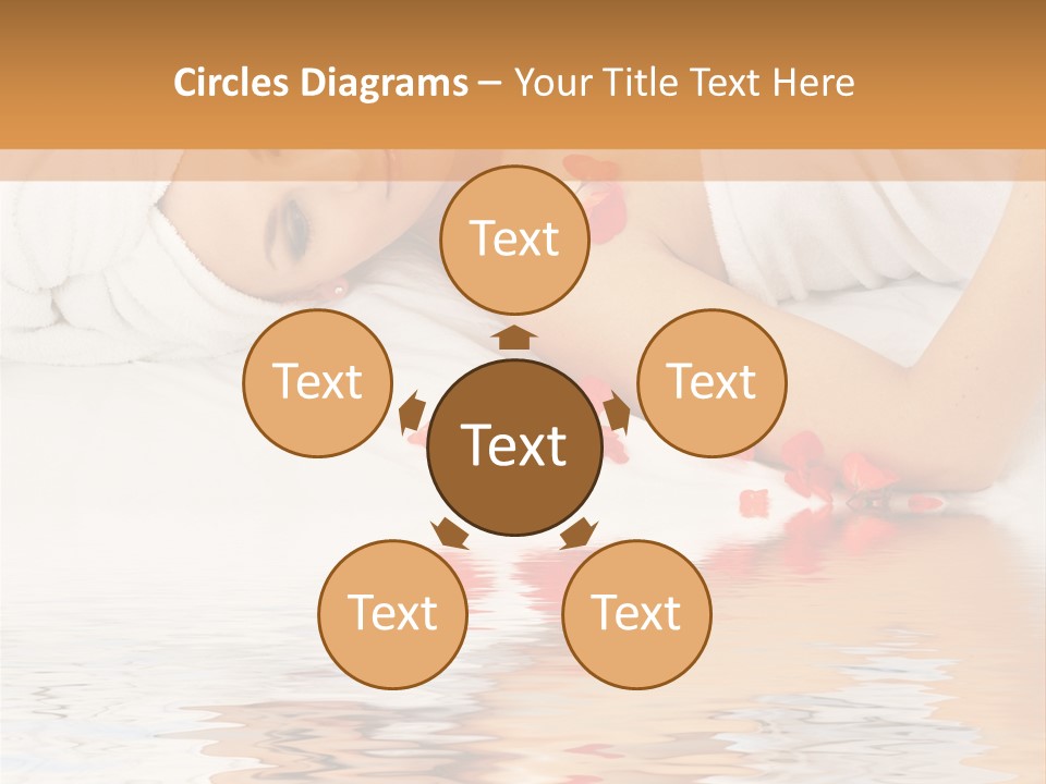 Beautiful Lady With Red Flower In Spa With Water PowerPoint Template