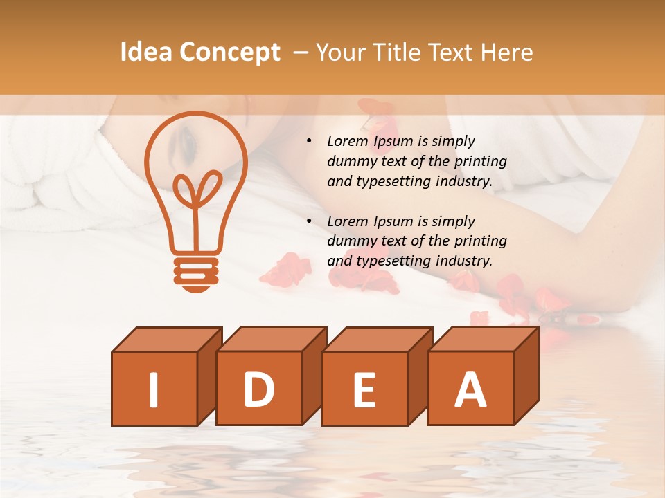 Beautiful Lady With Red Flower In Spa With Water PowerPoint Template