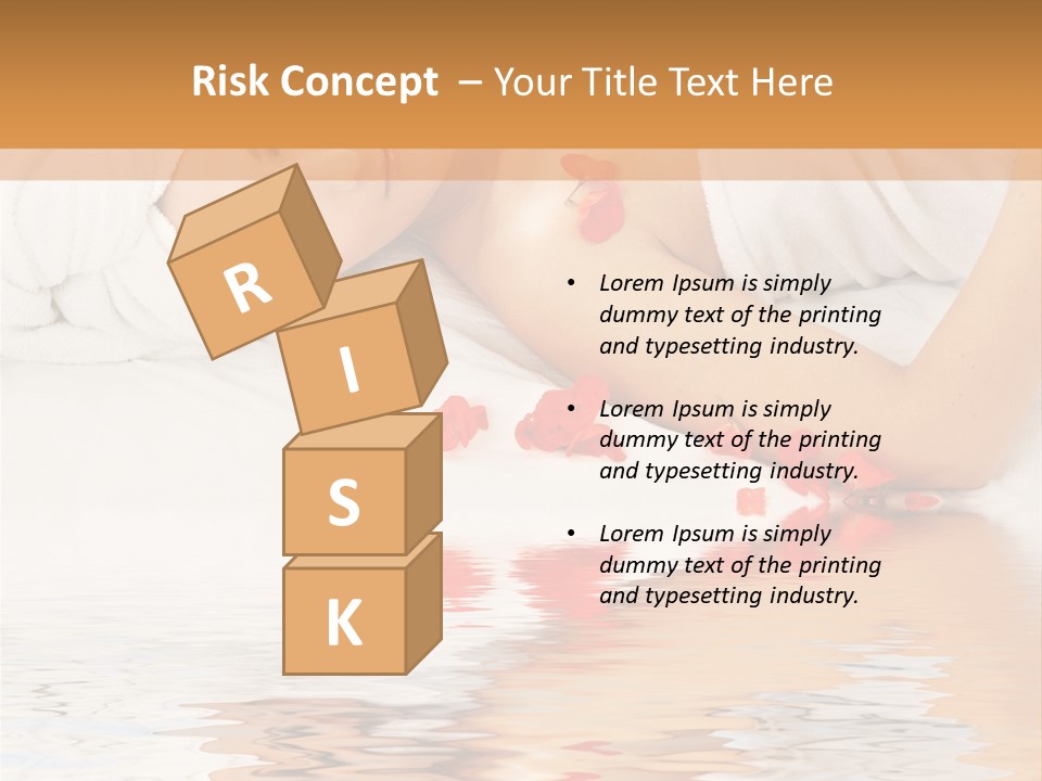 Beautiful Lady With Red Flower In Spa With Water PowerPoint Template