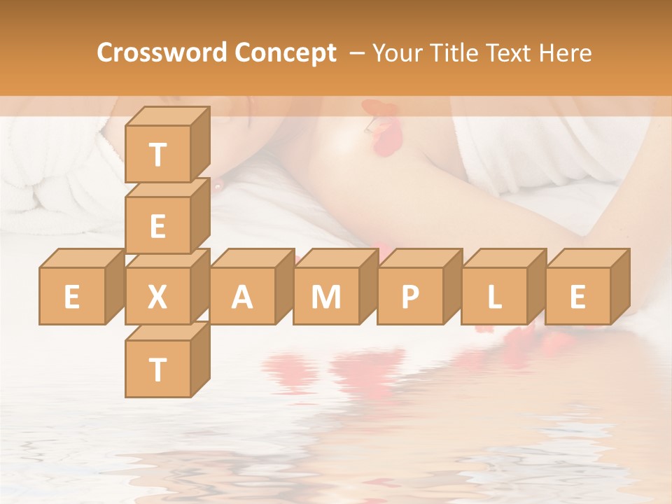 Beautiful Lady With Red Flower In Spa With Water PowerPoint Template