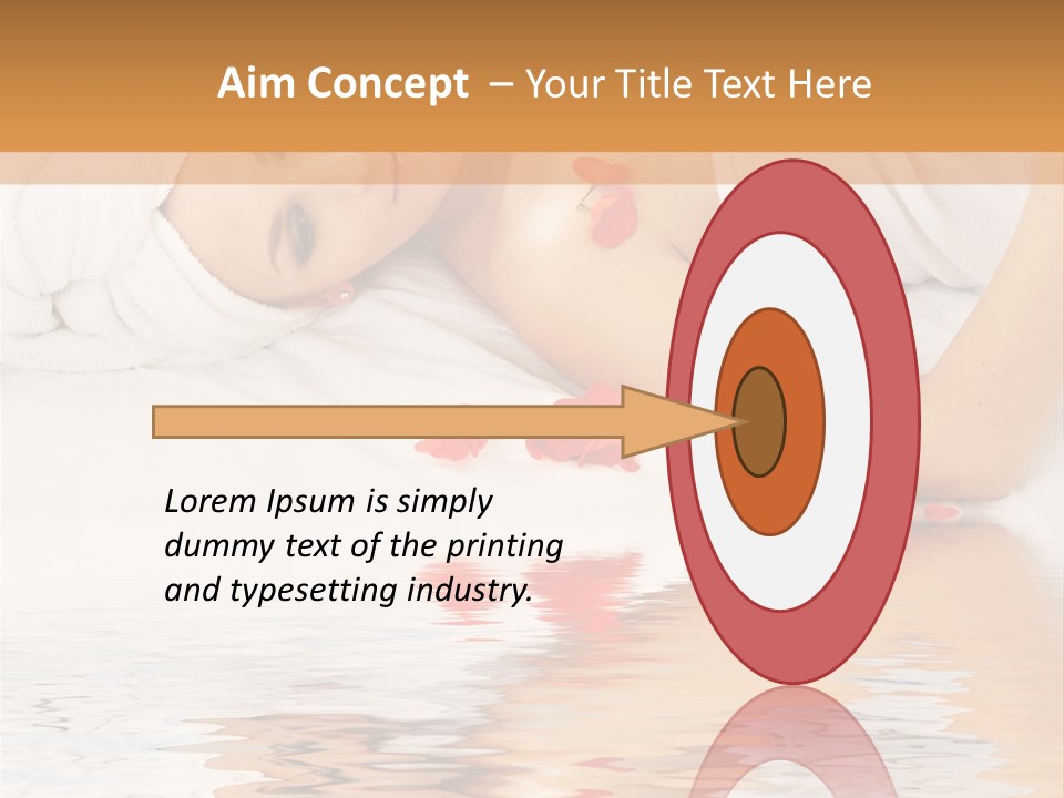 Beautiful Lady With Red Flower In Spa With Water PowerPoint Template