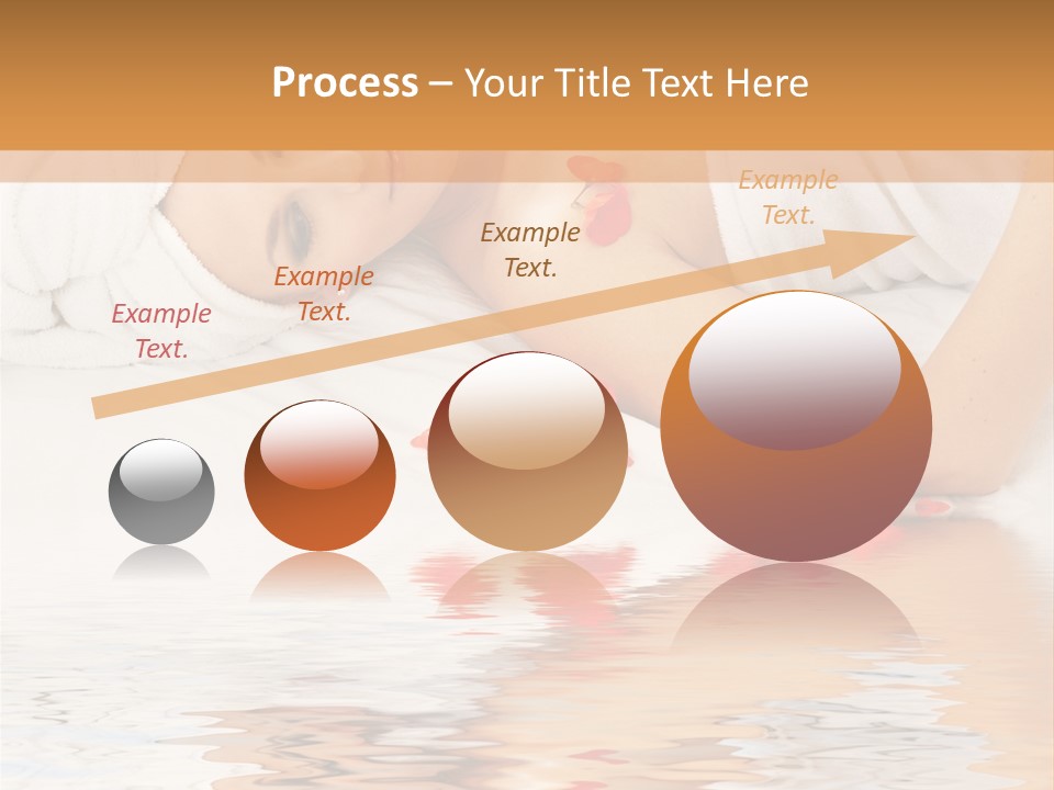 Beautiful Lady With Red Flower In Spa With Water PowerPoint Template